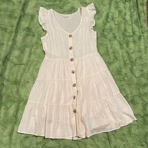 Cream button up dress